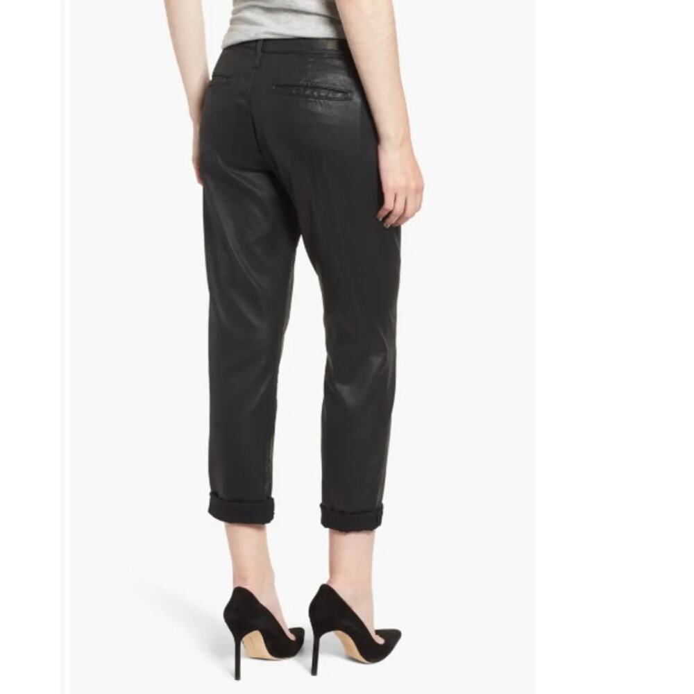 AG Adriano Goldschmied Caden Tailored Trouser Coated Faux Leather Black 30R - Picture 2 of 12